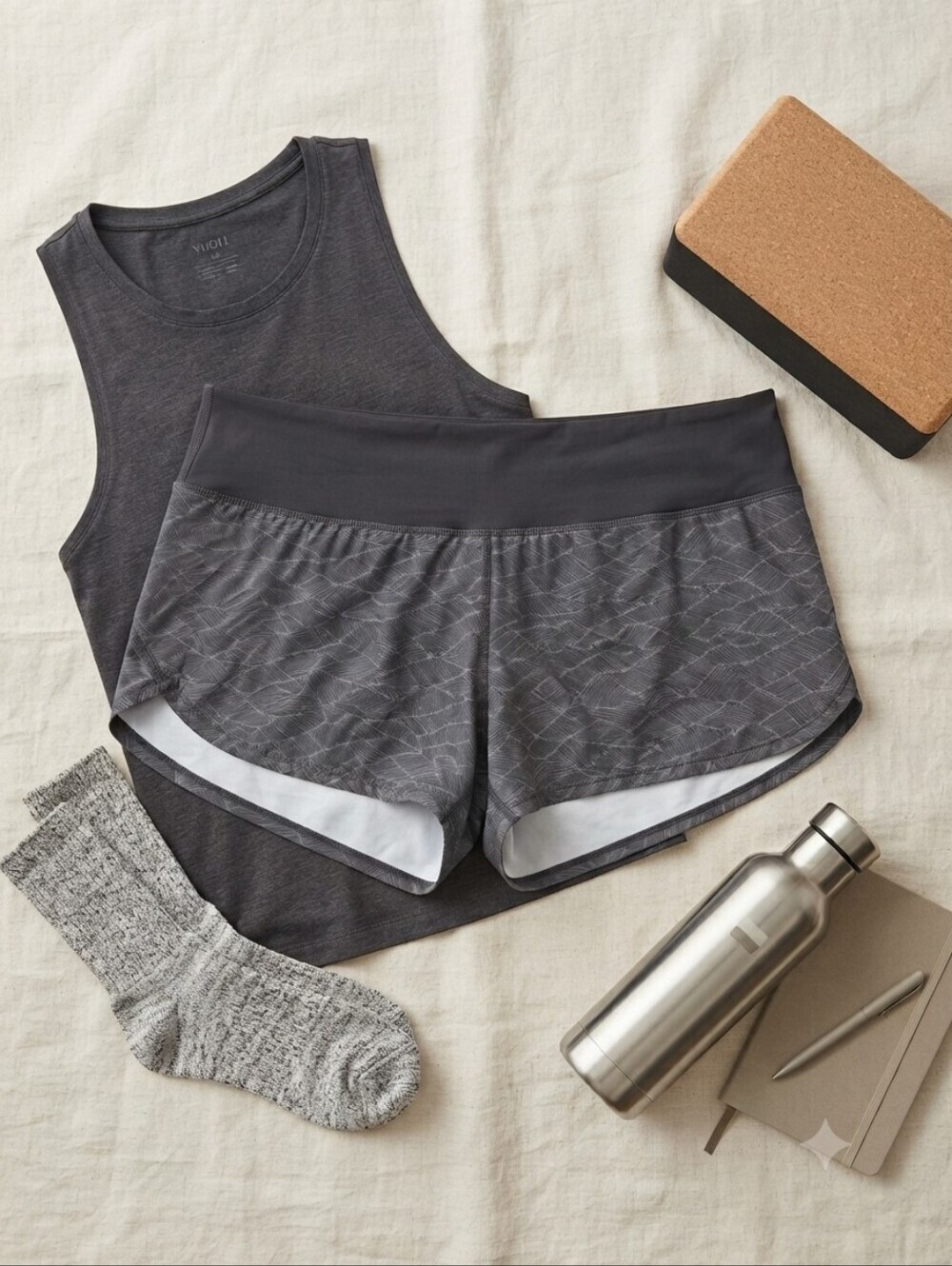 Vuori Omni Performance Black Gray Athletic Shorts